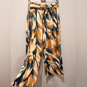 Abstract Patterned Wide-Leg Pants